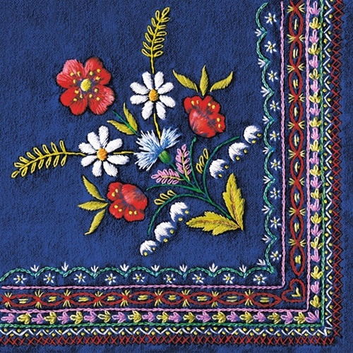 Blue Folk Embroidery