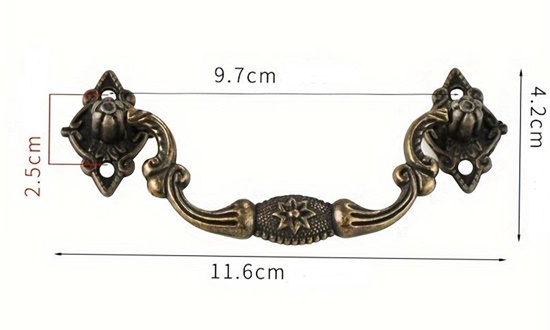 Maner metalic 11,6cm - bronz antic