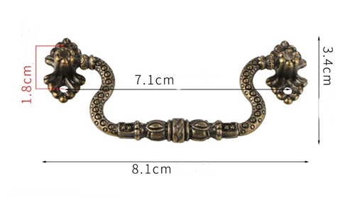 Maner metalic 8,1cm - bronz antic