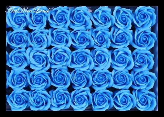 Set 50 Trandafiri din Sapun - Albastri