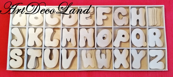 Set litere din lemn 3,5cm - Special Font