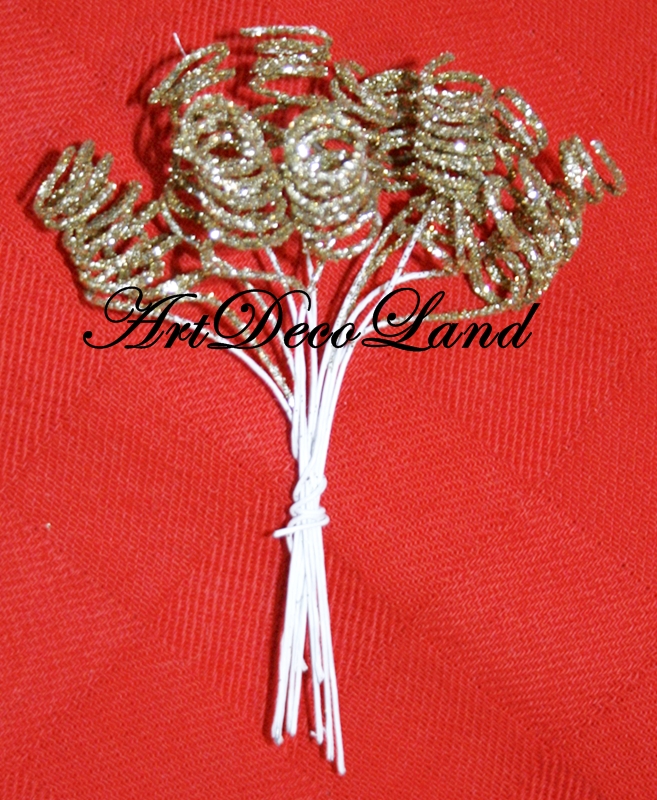 Set 12 decoratiuni - Spirale Aurii