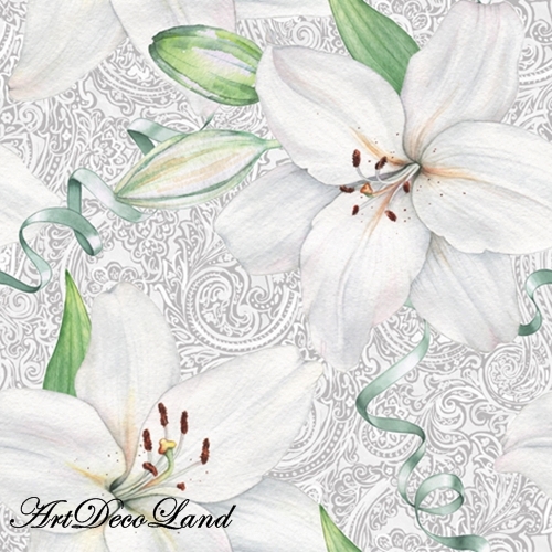 White Lily with Ribbon