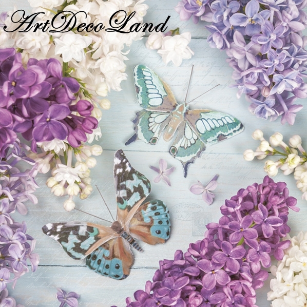 Lilac Collage with Butterflies