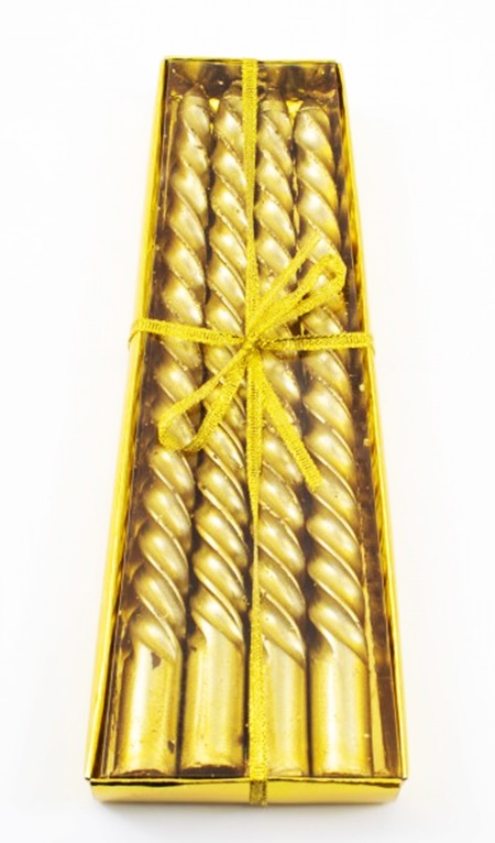Set 4 Lumanari decorative 25cm - Aurii