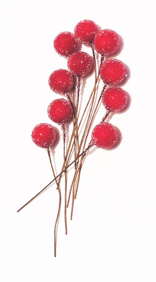 Set 10 Bilute decorative Brumate 1cm - Rosii