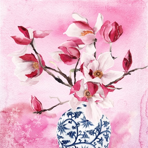 Magnolias in Chinese Vase