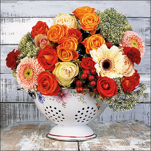 Flowers in Strainer