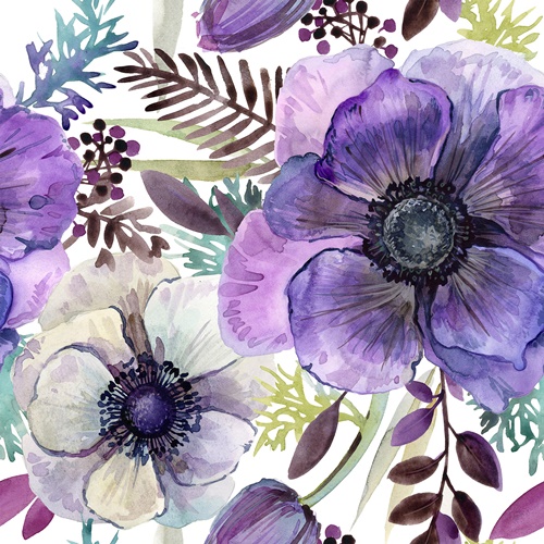 Violet Vintage Flowers