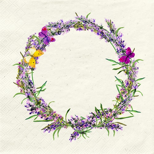 Lavender Wreath with Butterflies