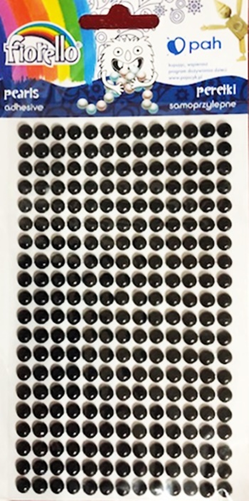 Strasuri adezive Perle - Negru, 5 mm