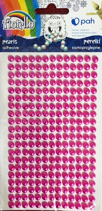 Strasuri adezive Perle - Magenta Sidefat, 5 mm