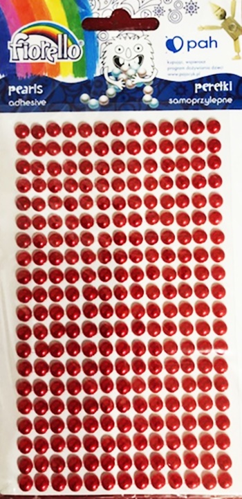 Strasuri adezive Perle - Rosu Sidefat, 5 mm