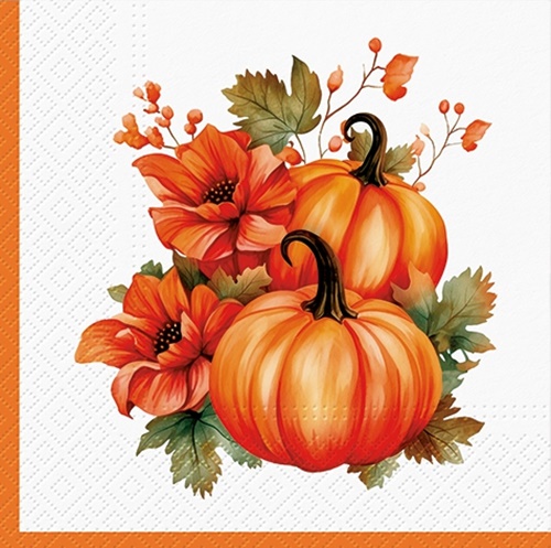 Pumpkin with Flowers