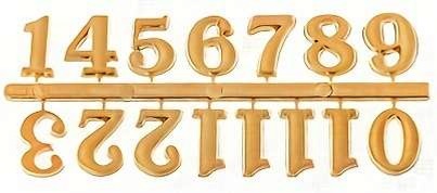 Set cifre plastic pt. ceas - Arabe Aurii