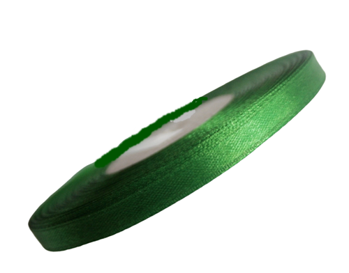 Panglica satin verde - 0,7 cm