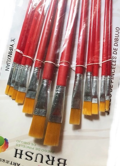 Set 12 pensule sintetice - varf plat