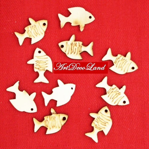 Pandantiv/Cercei din lemn - Set 10 Pesti