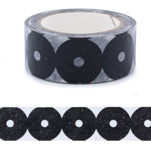 Washi Tape 10m - Black Circles