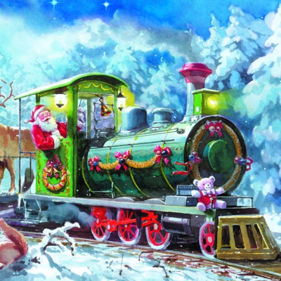 Santa in Train