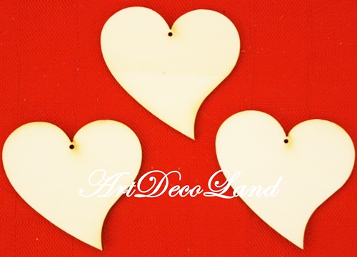 Set 3 figurine lemn - inimi 2