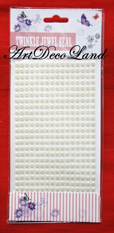 Strasuri adezive - perle ivoire 6 mm