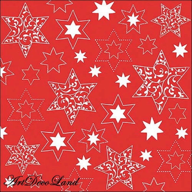 Ornaments in Stars Red/White
