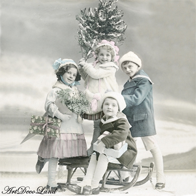 Children with Christmas Tree