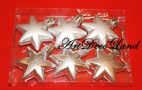 Set 6 Globuri - Stele Argintii