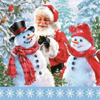 Santa with Snowmen